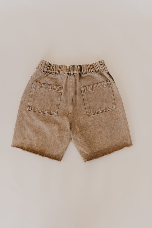 Ottway | Overland Shorts - Washed Brown Denim