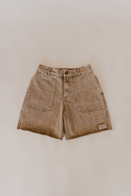 Ottway | Overland Shorts - Washed Brown Denim