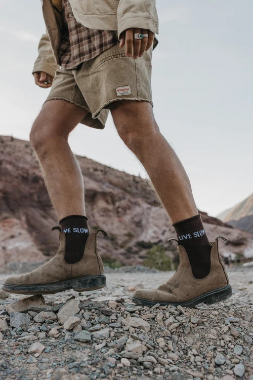 Ottway | Overland Shorts - Washed Brown Denim
