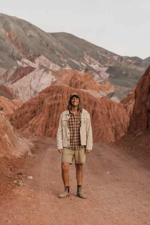 Ottway | Overland Shorts - Washed Brown Denim