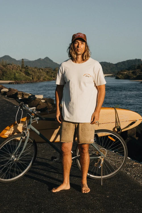 Ottway | Overland Shorts - Washed Brown Denim