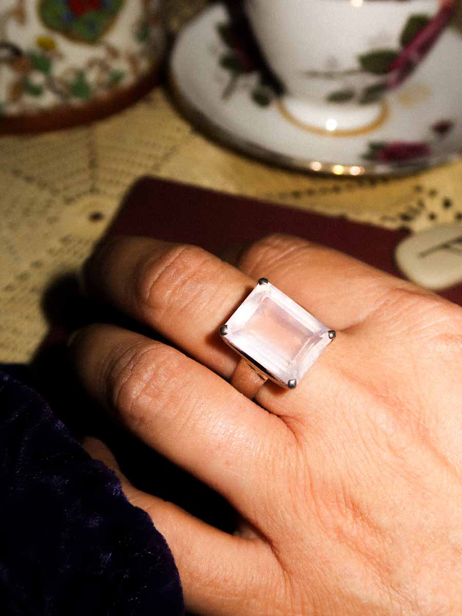Florence Ring | Rose Quartz | Size 8.5 image 0