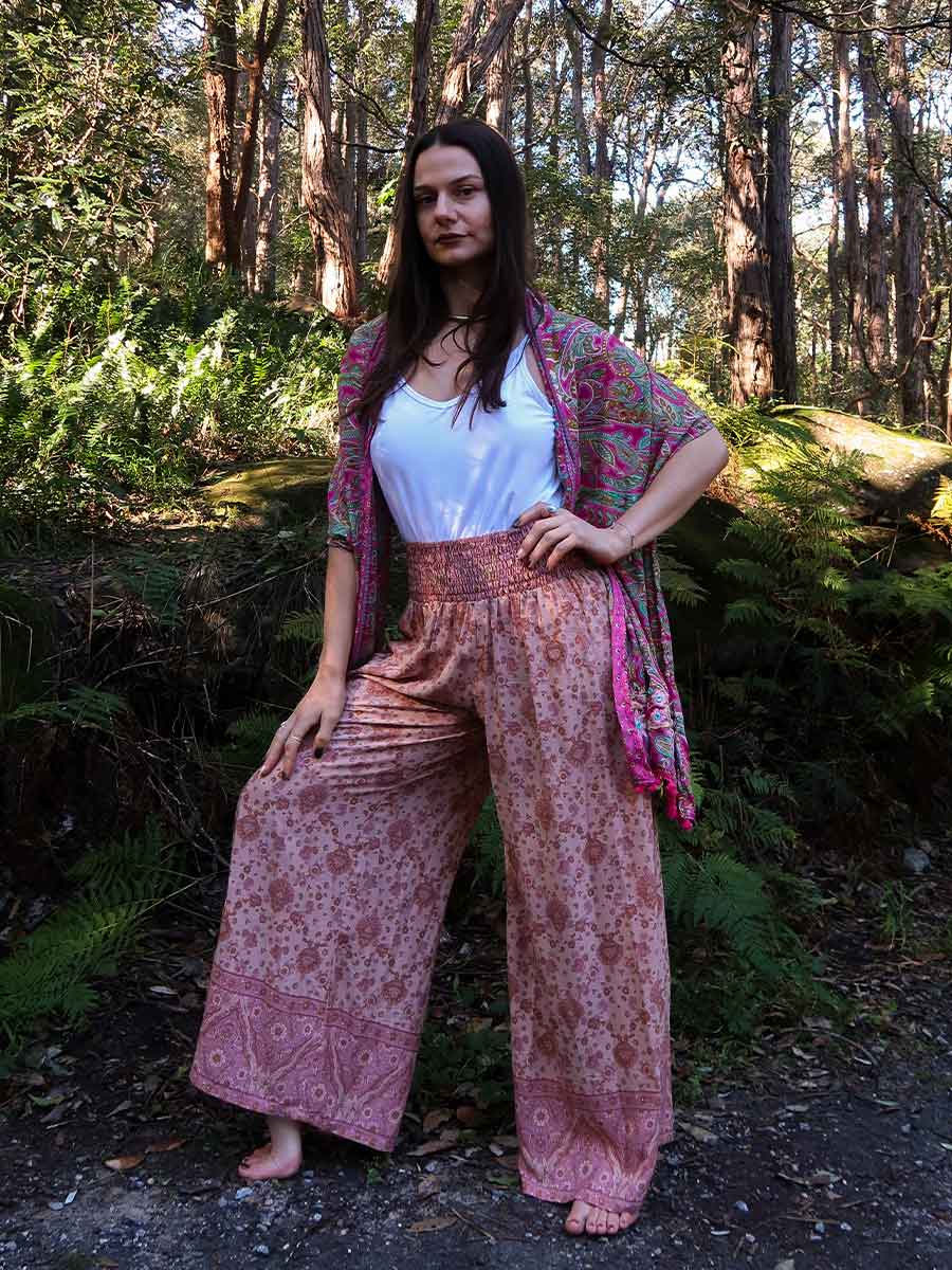 Dolly Wide Legged Pants in Dusty Pink image 1