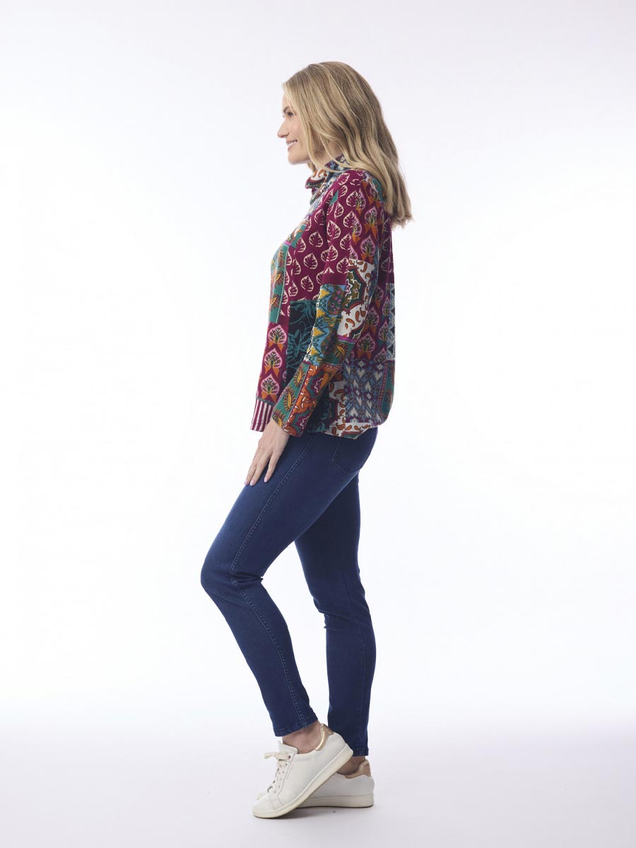 Orientique | Prato Patch Cowl-Neck Top image 3