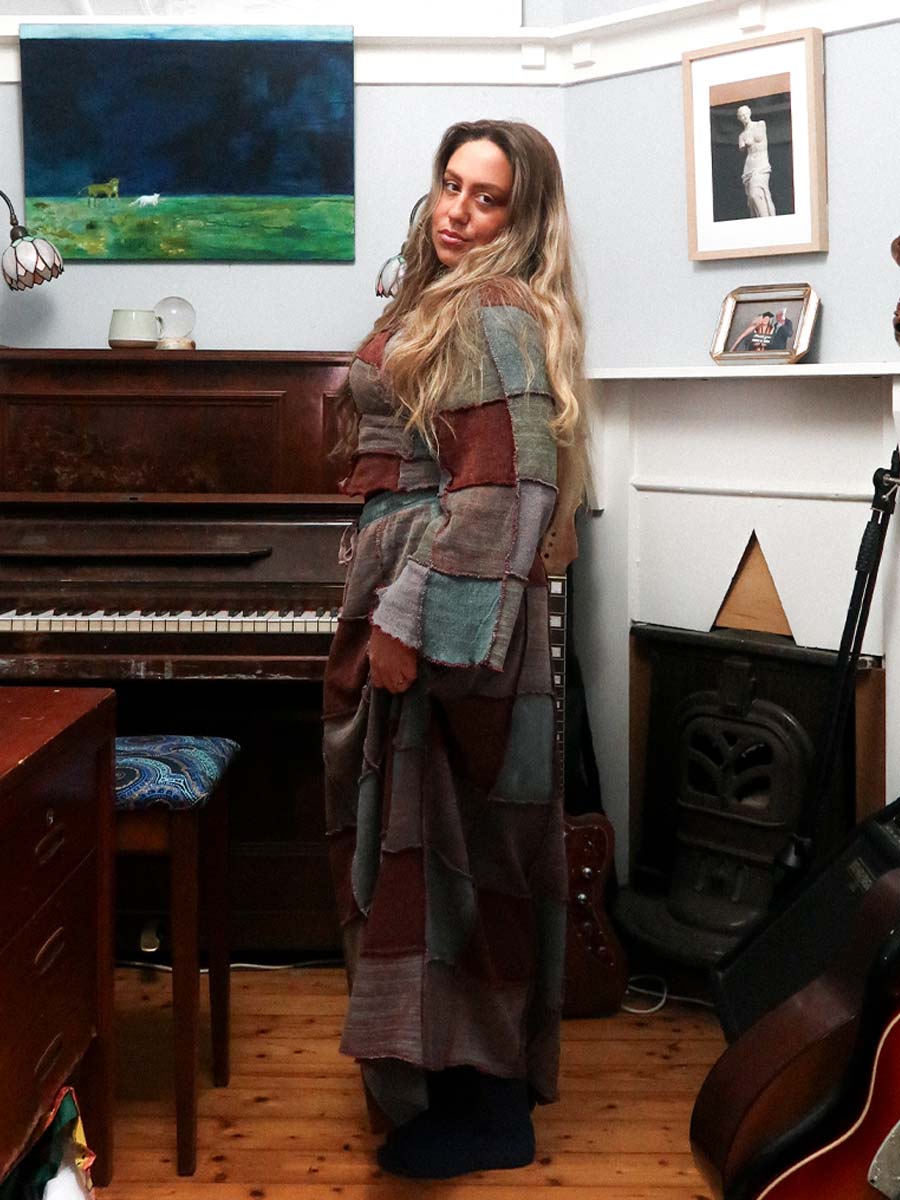 Shivani Cotton Patchwork Midi Skirt in Eucalypt image 5