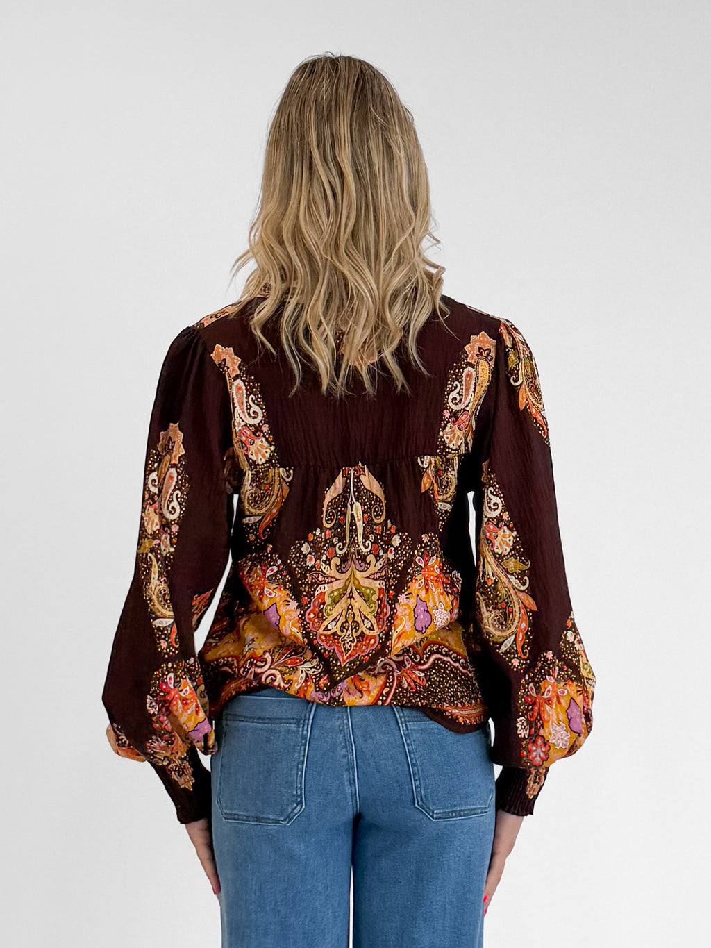 Amara Blouse in Brown/Rust