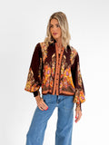 Amara Blouse in Brown/Rust