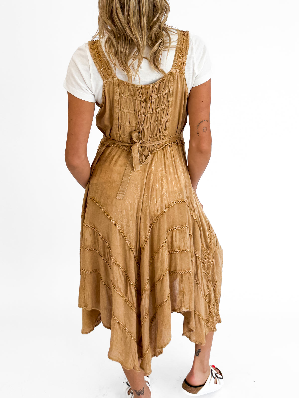 Amethyst Stonewash Hanky Dress in Gold