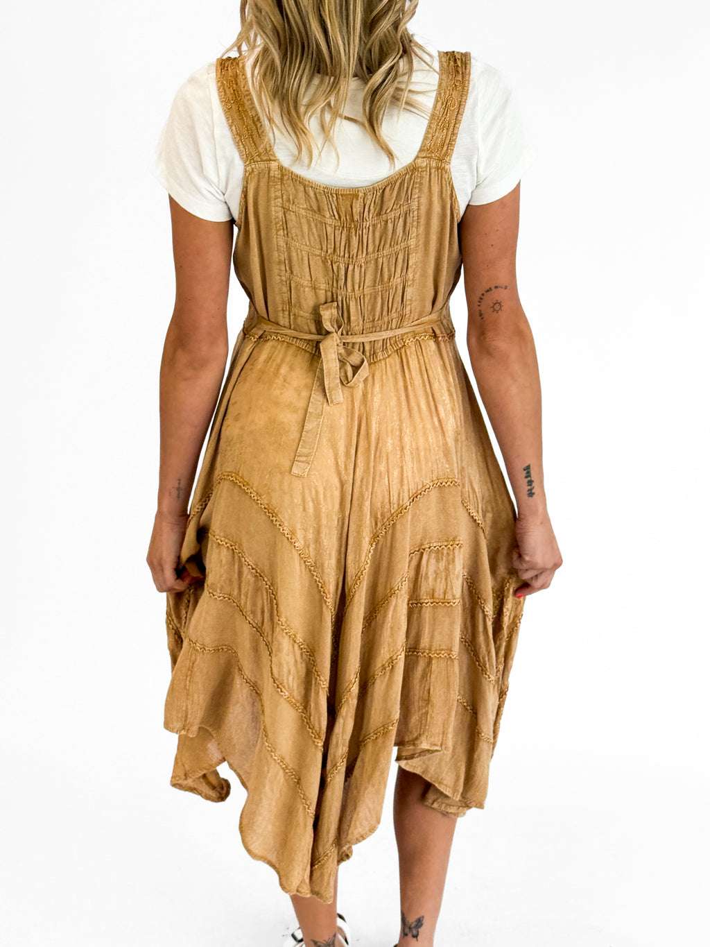 Amethyst Stonewash Hanky Dress in Gold