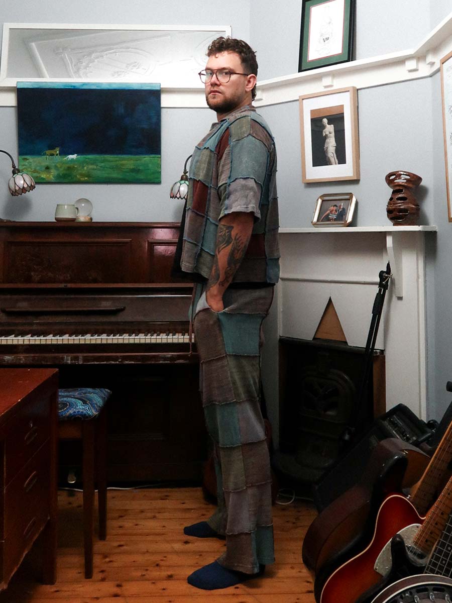 Shiva Cotton Patchwork Pant in Eucalypt image 1