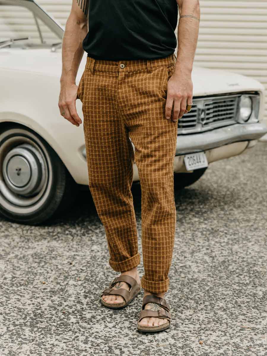 Ottway | Kora - Brown Checked Pants image 2