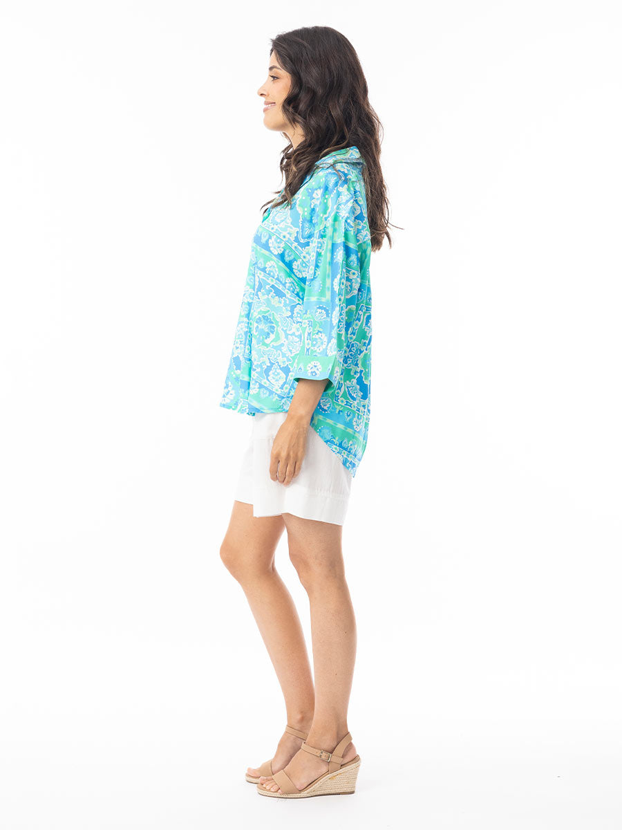 Orientique | Montevideo Aqua Top Long Sleeve image 1