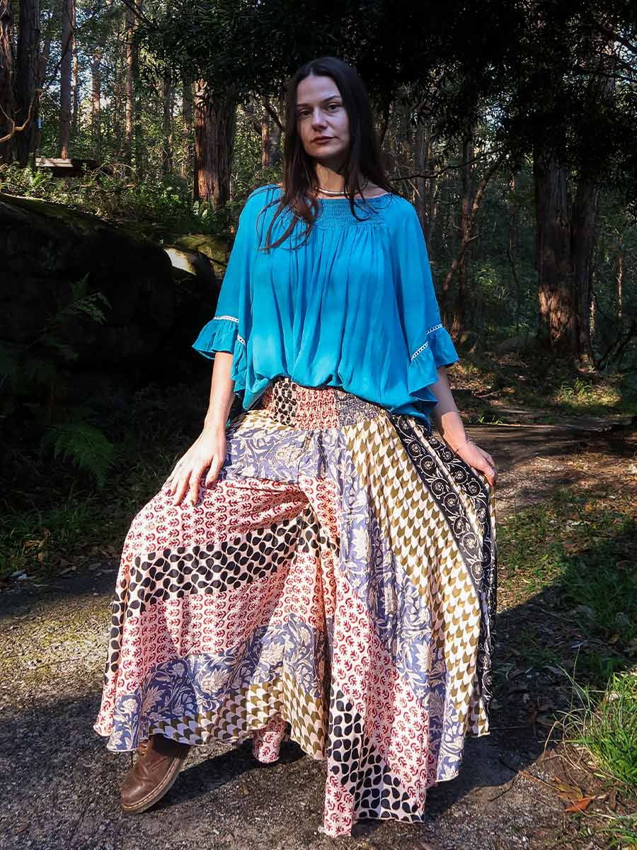 Vera Silk Wide Leg Umbrella Pants in Olive image 0