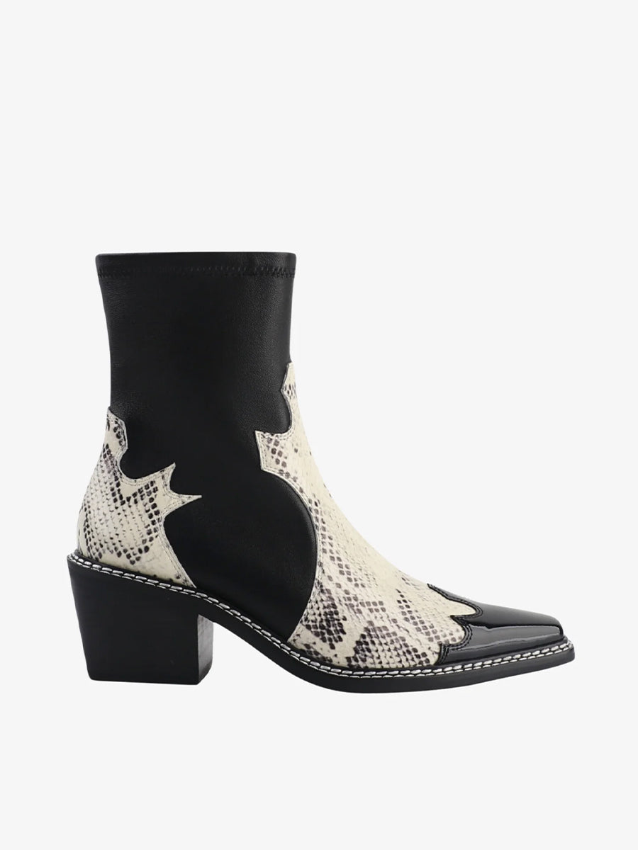 Kylie Boot Ivory Snake | Caverley Shoes - 38 image