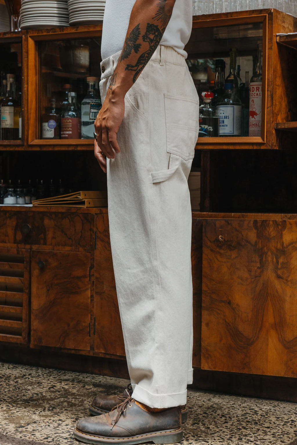 Ottway | Ben Roy Carpenter Baggy Pleated Pants in Oat