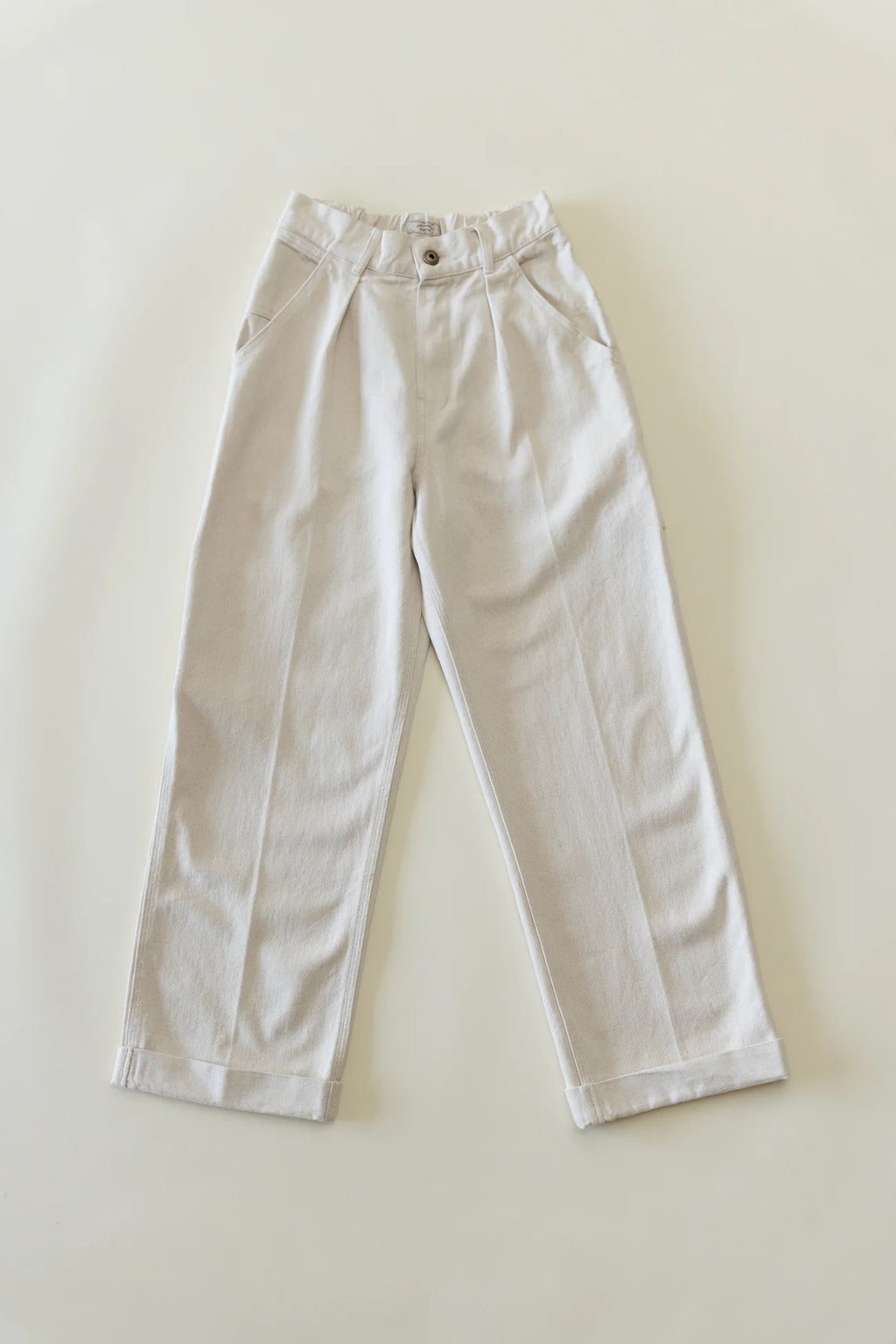 Ottway | Ben Roy Carpenter Baggy Pleated Pants in Oat