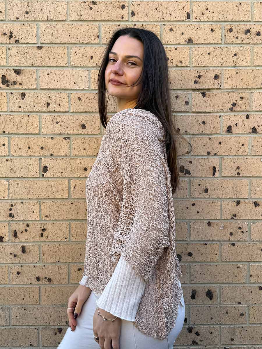 Mimpi Knit Top in Oat image 1