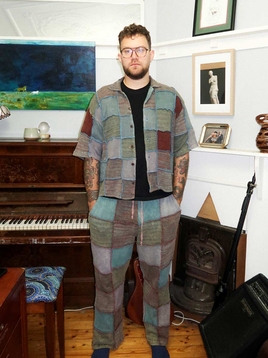 Shiva Cotton Patchwork Pant in Eucalypt - M image