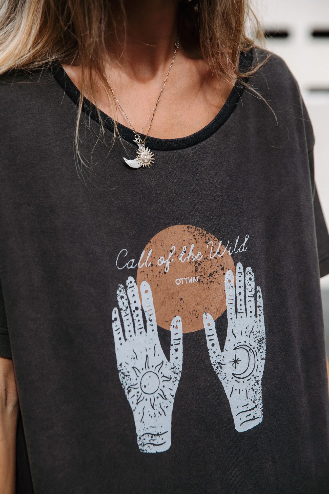 Ottway | Call of the Wild T-Shirt in Washed Charcoal