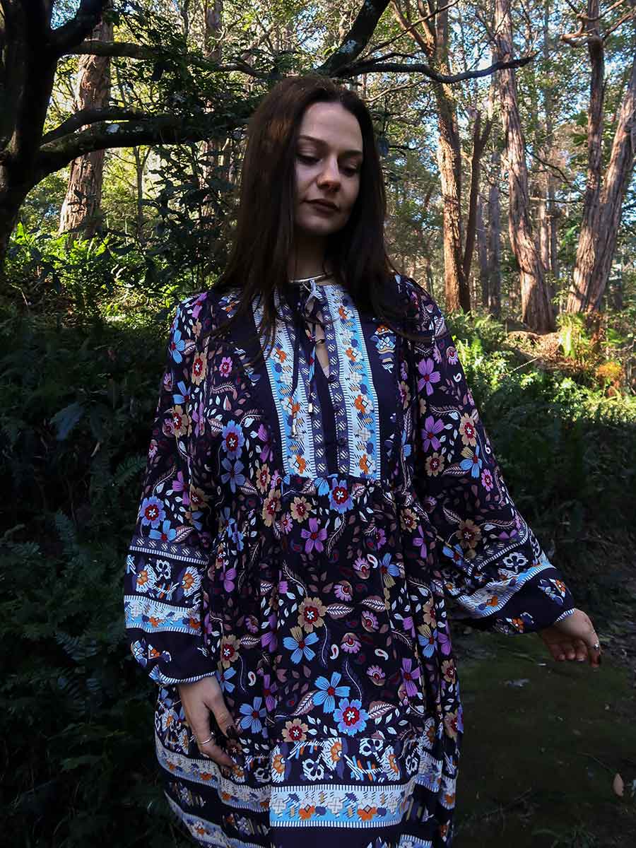 Penelope Long Sleeve Relaxed Boho Dress - 10 image