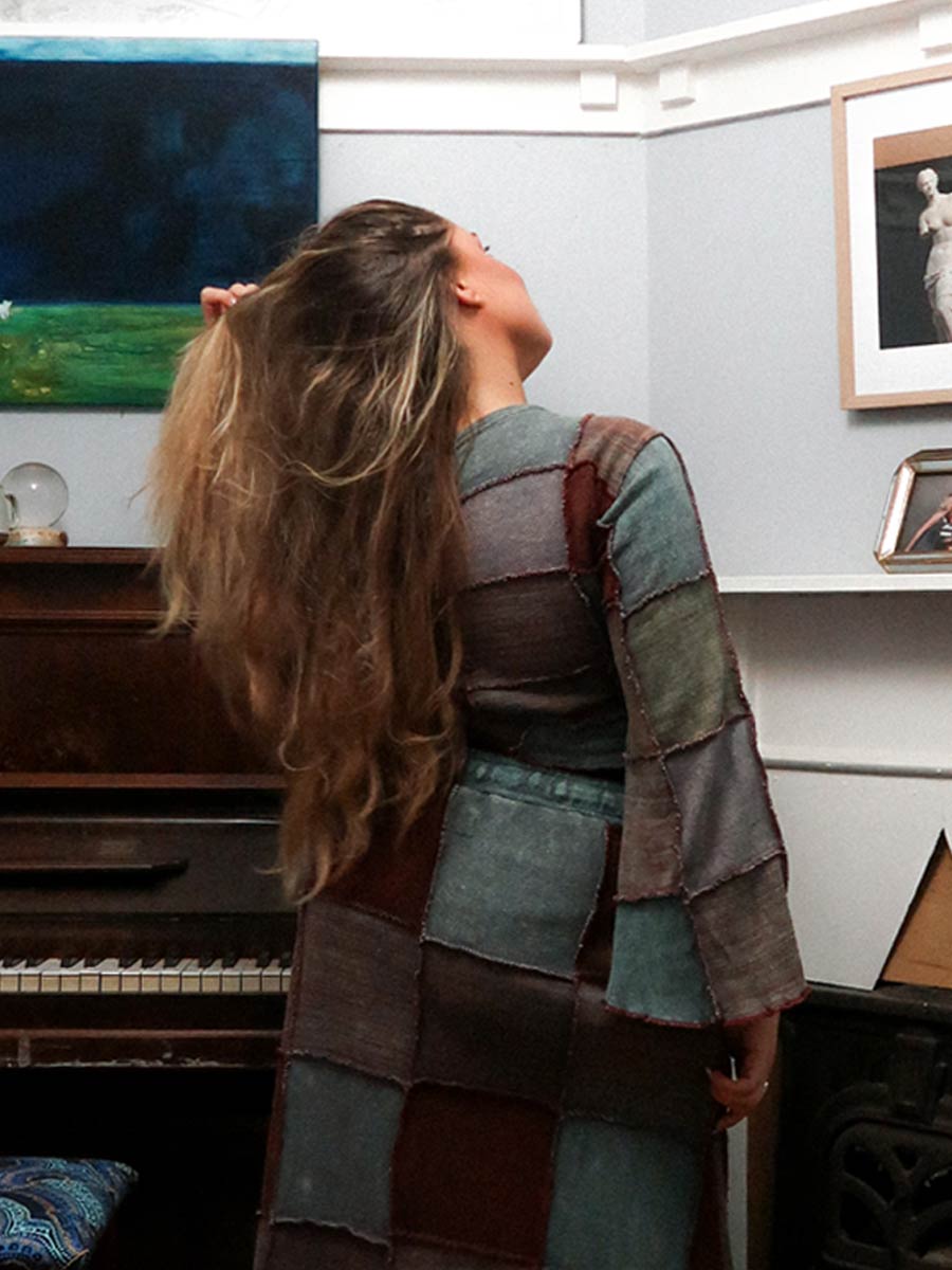 Shivani Cotton Patchwork Wrap Top in Eucalypt image 5