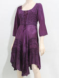 Stevie Lace Up Long Sleeve Dress in Purple - FREE SIZE image
