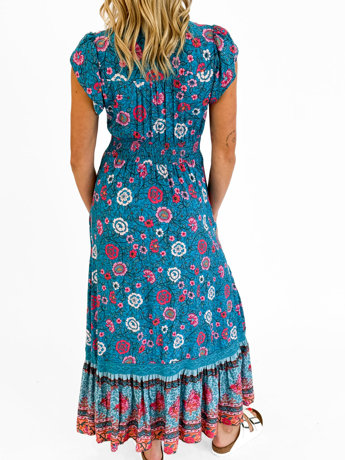 Dayna Boho Maxi Dress in Cobalt