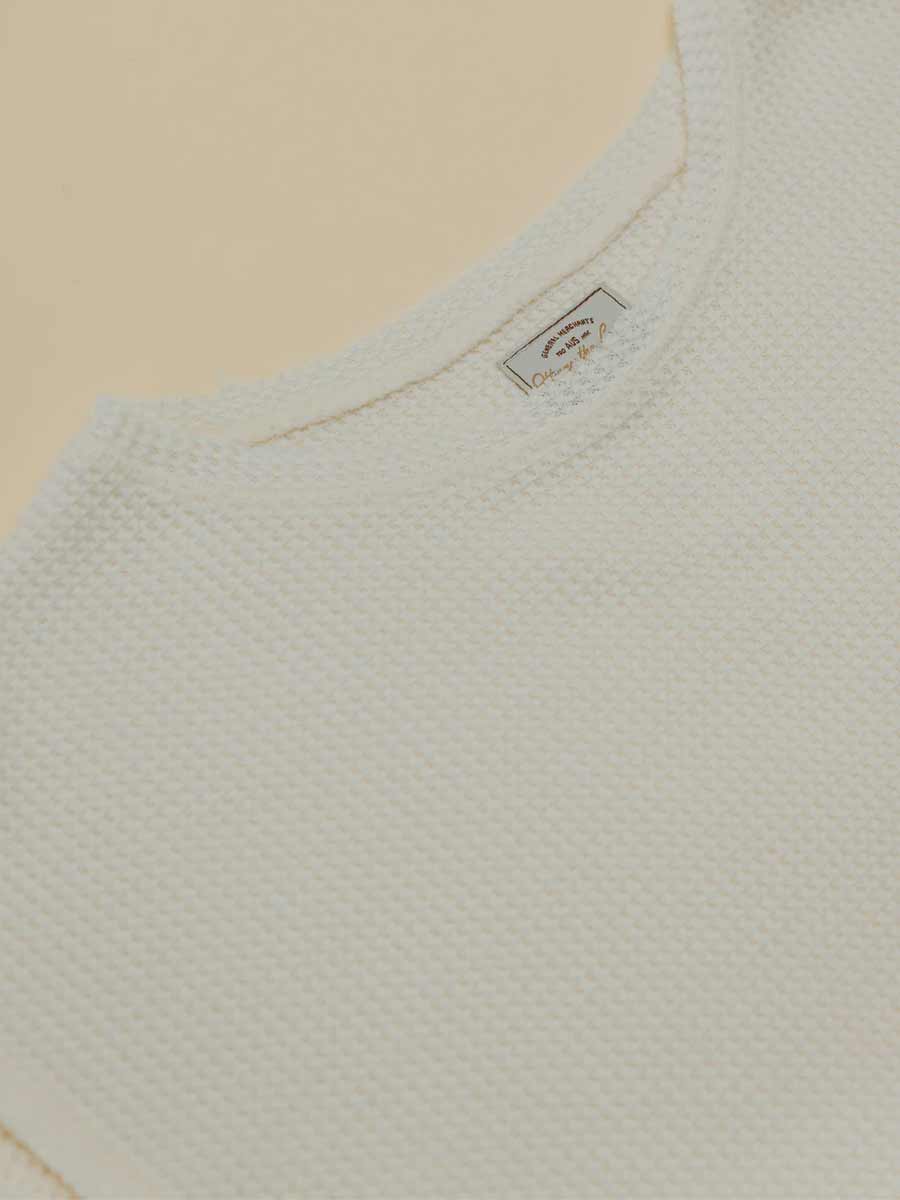 Ottway | Waffle Crew Neck Long Sleeve T-Shirt - White image 9