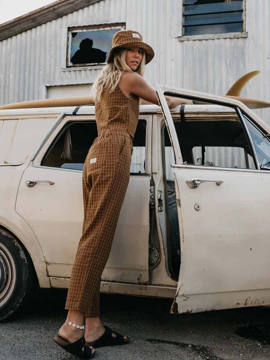 Ottway | Kora - Brown Checked Pants image 4
