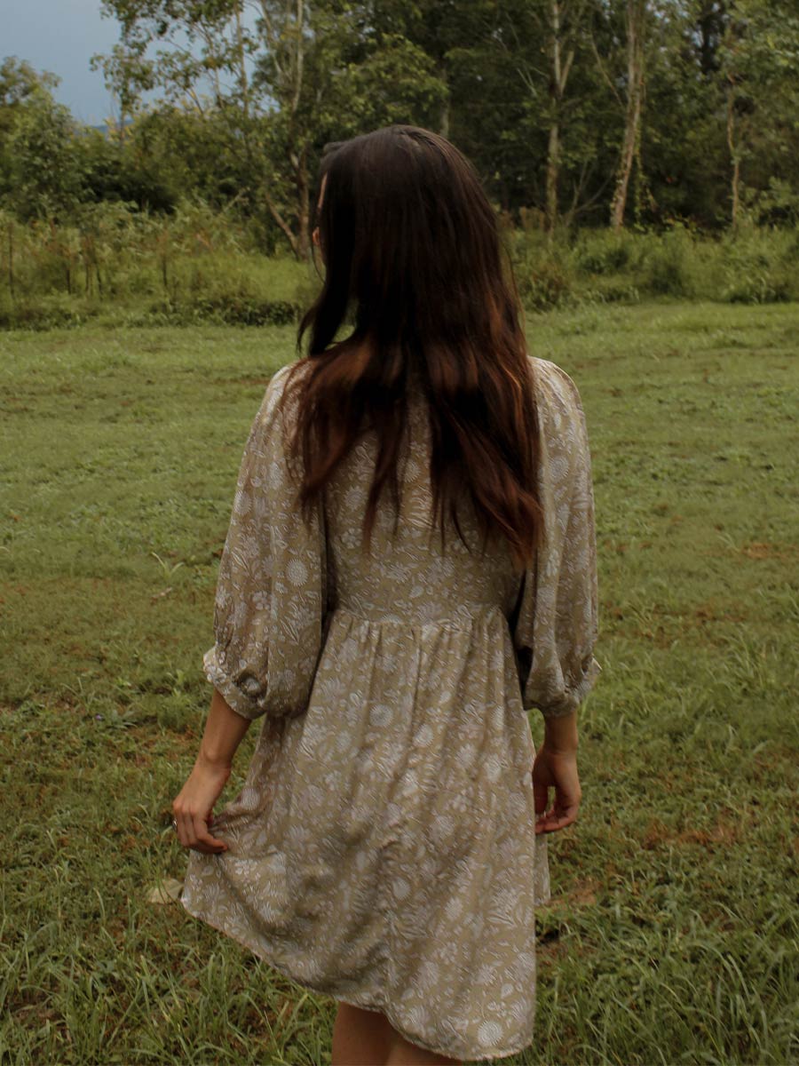 Leura Mini Smock Dress with Batwing Sleeve image 2