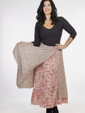 Rosa Silk Reversible Wrap Skirt in Pink - FREE SIZE image