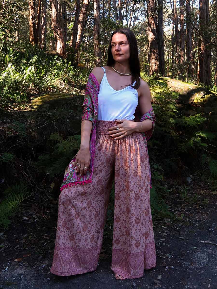 Dolly Wide Legged Pants in Dusty Pink image 3