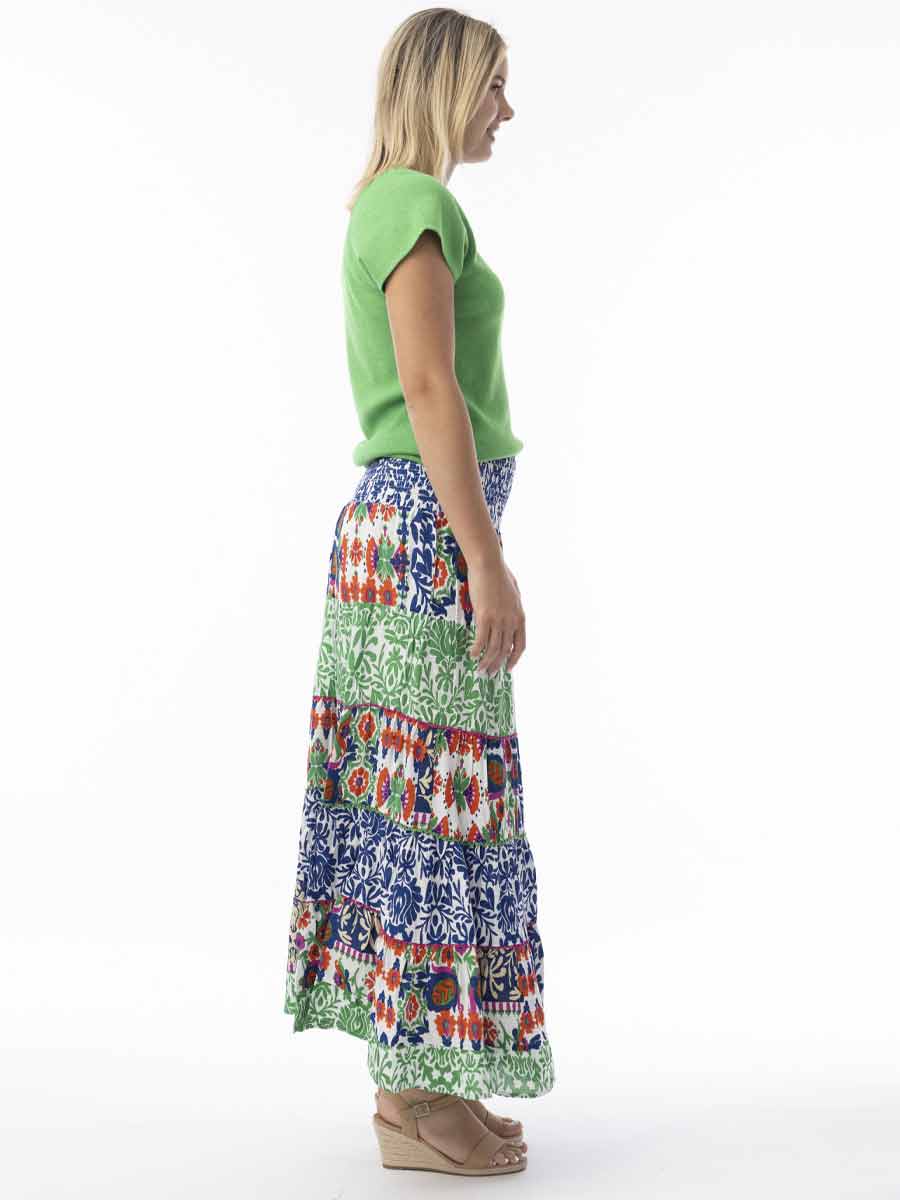 Buzios Tiered Maxi Skirt with Shirred Waist image 3