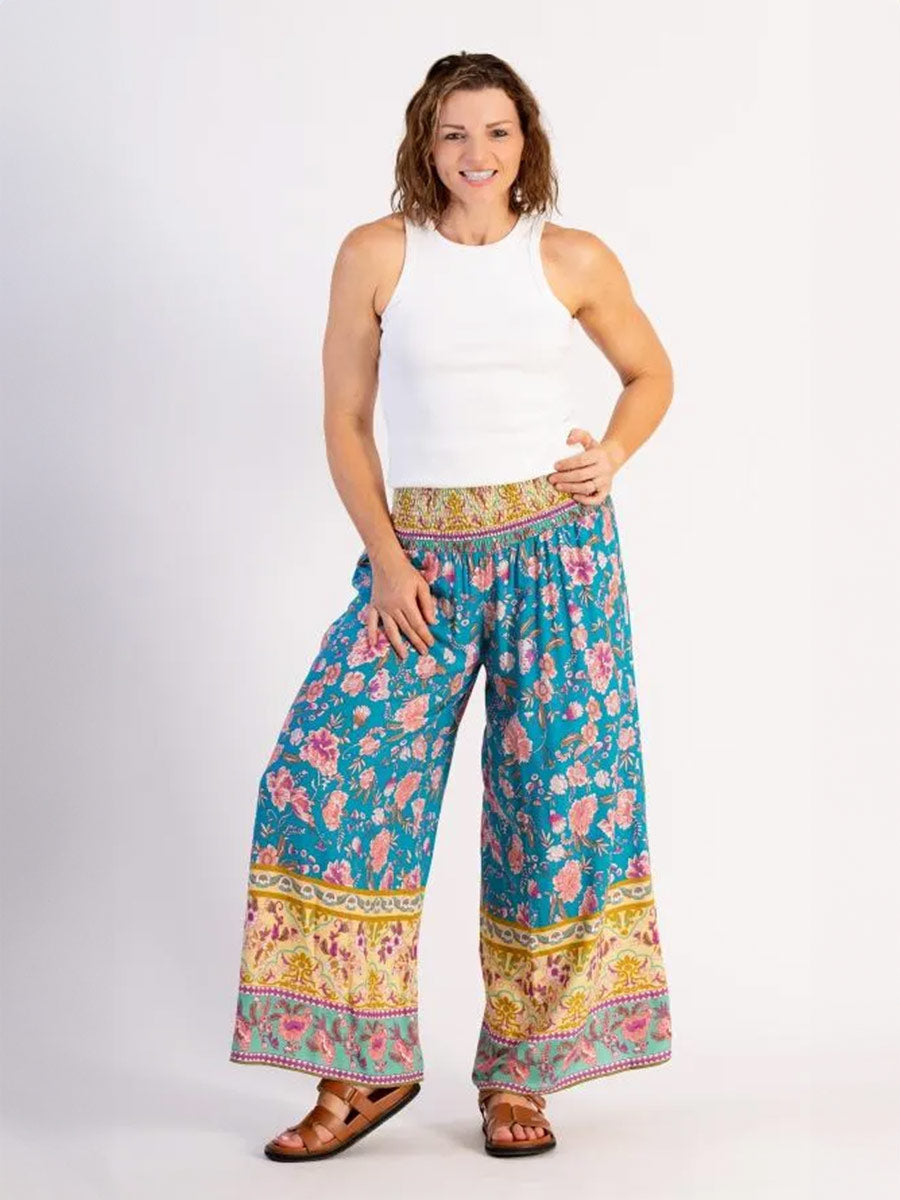 Dolly Wide Legged Pants in Turquoise image 0