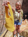 Yellow Knit Micro Bag image 0