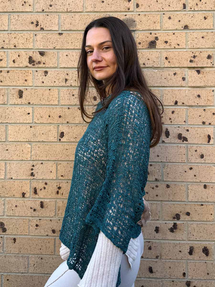 Mimpi Knit Top in Teal image 1