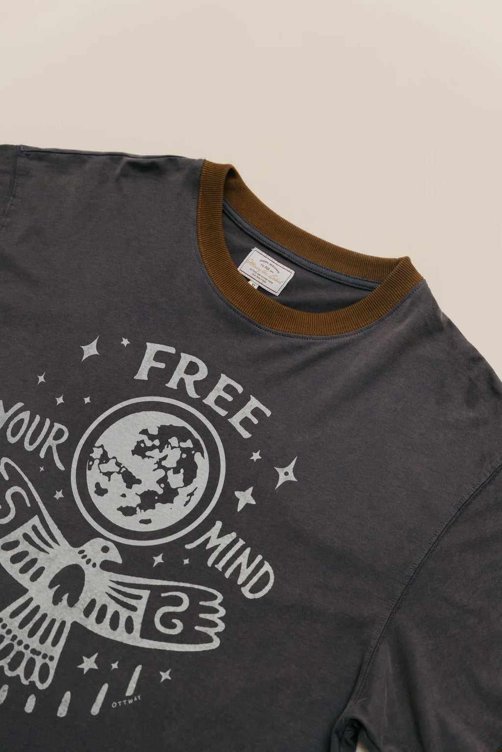 Ottway | Free Your Mind Oversized T-Shirt in Washed Black