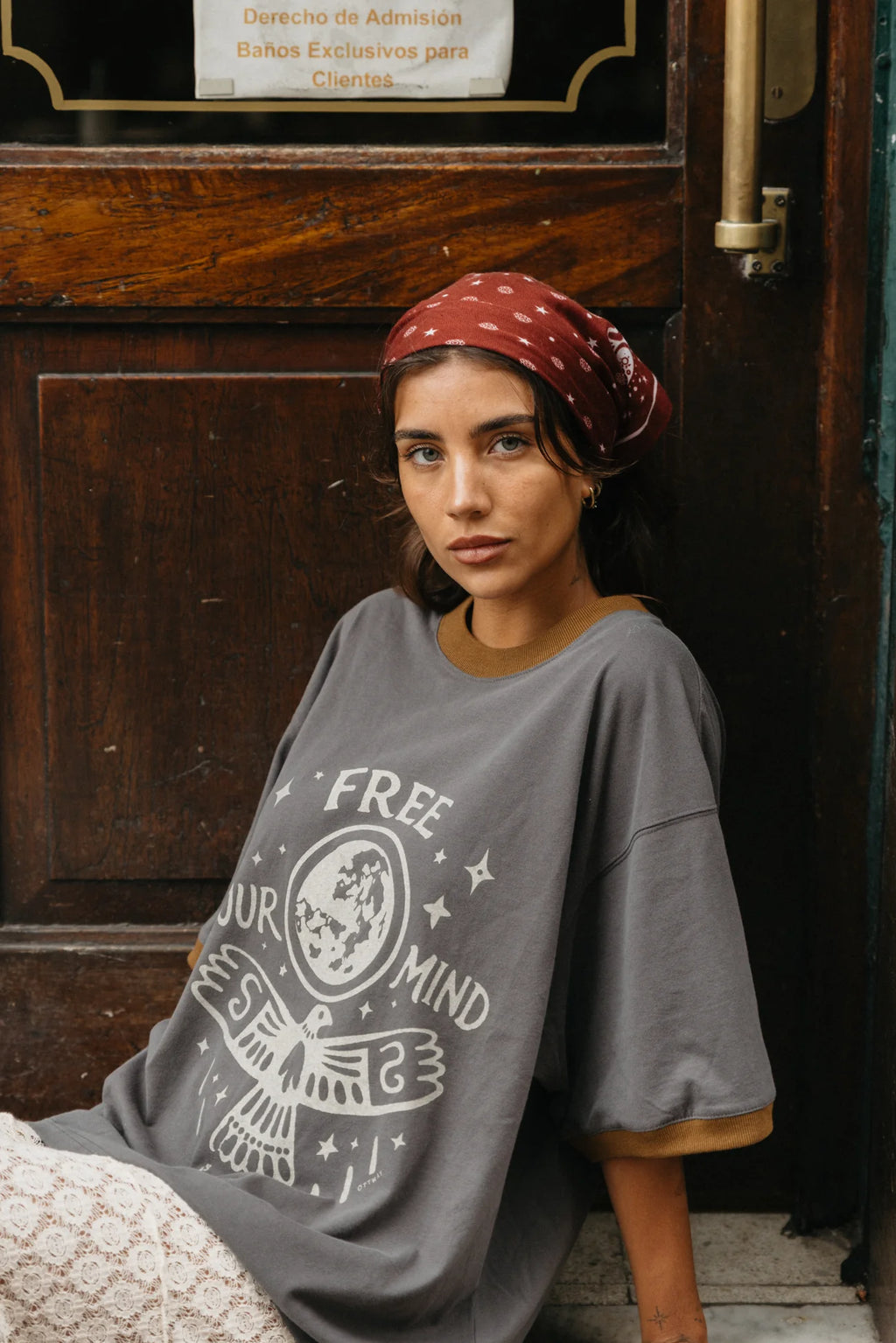 Ottway | Free Your Mind Oversized T-Shirt in Washed Black