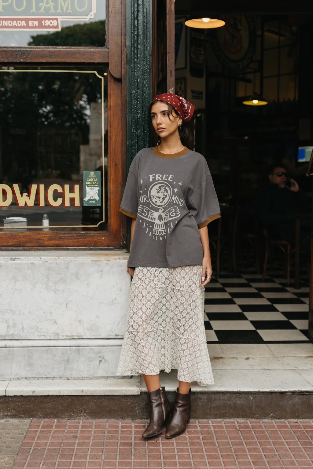 Ottway | Free Your Mind Oversized T-Shirt in Washed Black