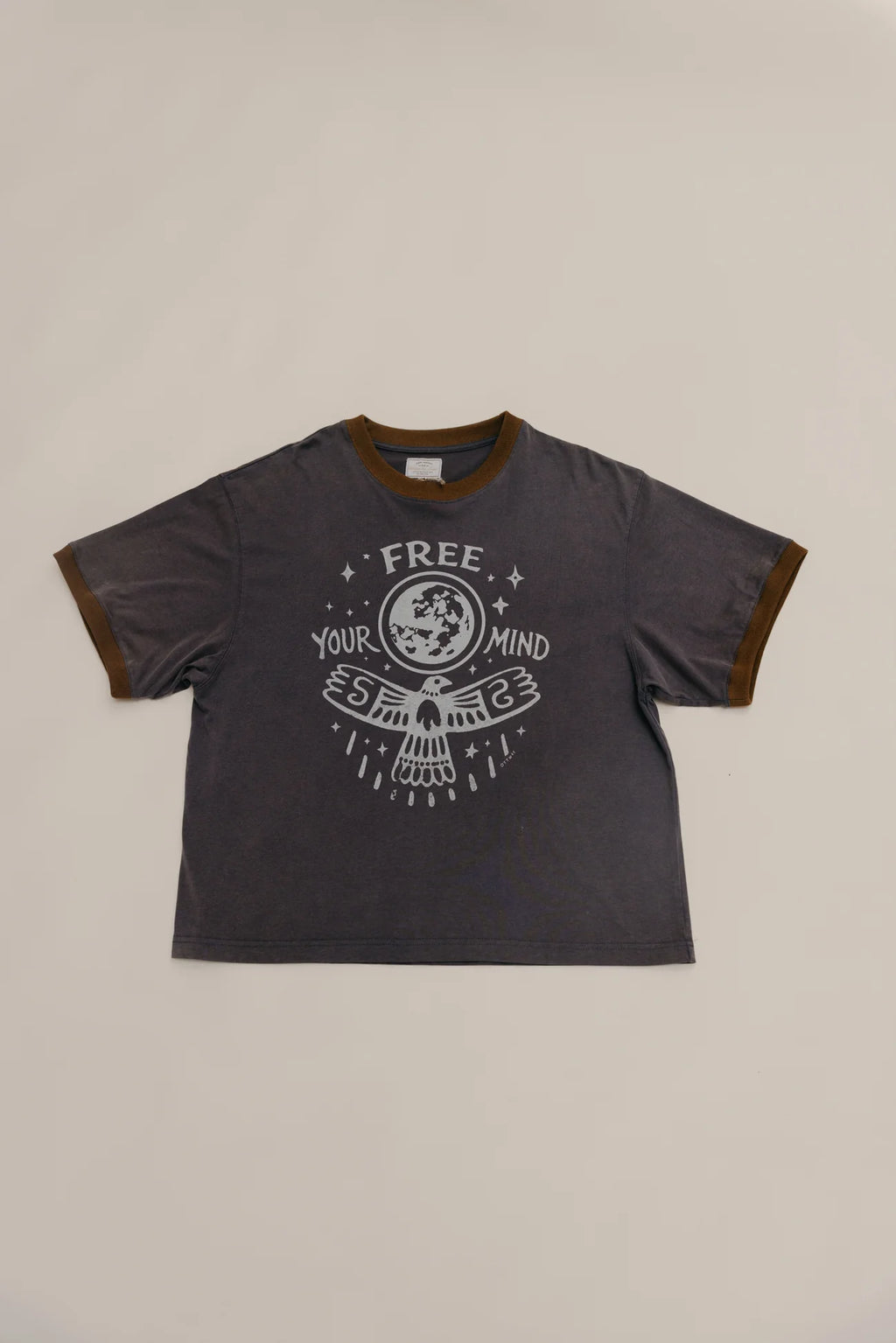 Ottway | Free Your Mind Oversized T-Shirt in Washed Black
