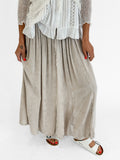 Malia Stonewash Skirt in Beige