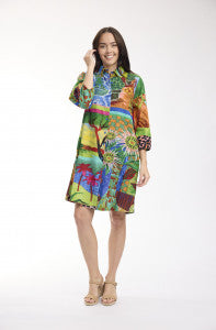 Orientique | Le Moulin Collar Dress 3/4 Sleeve
