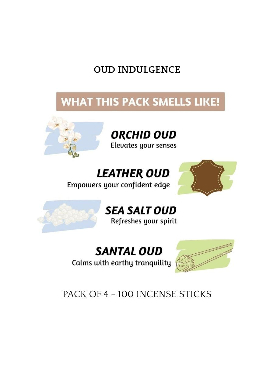 Oud Indulgence Premium Incense Gift Pack - 100 Sticks