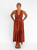 Sundara Stonewash Maxi Dress in Orange