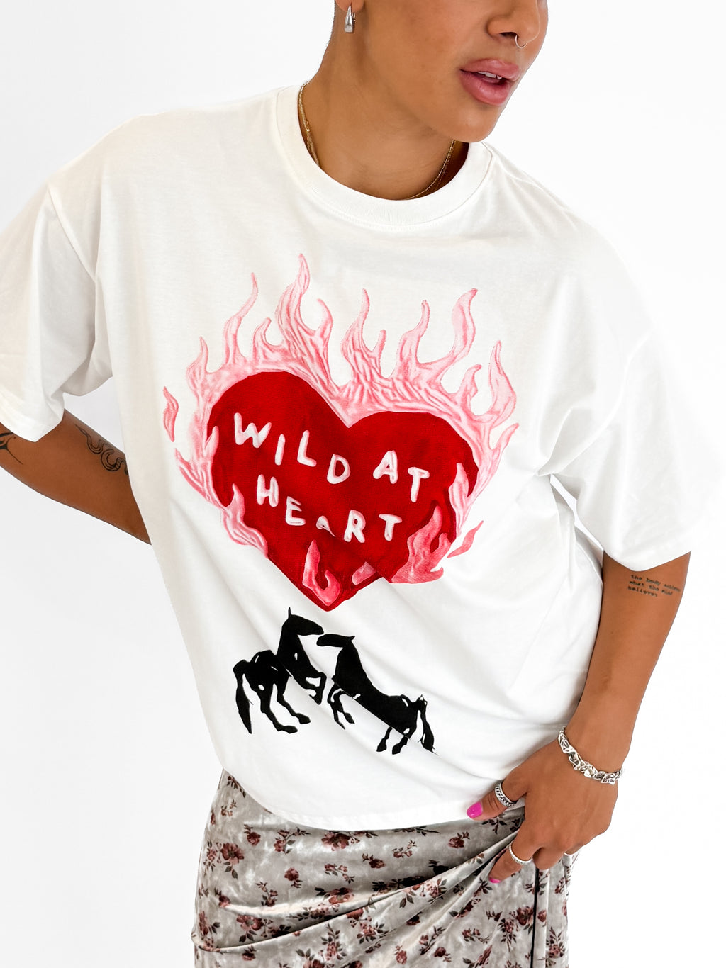 By Frankie | Wild At Heart T-Shirt in White