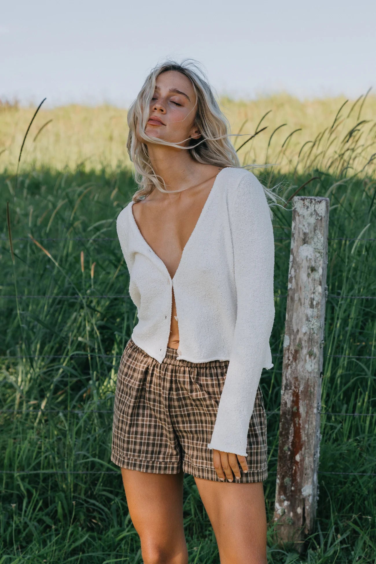 Ottway | Willow Green Checked Shorts