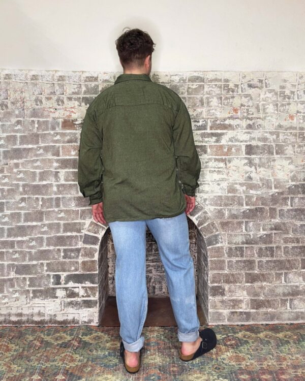 army green cotton shirt long sleeve