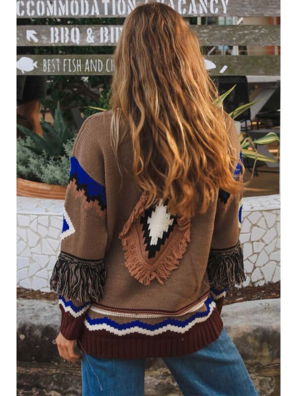 Desert Diamond Cardigan in Brown back