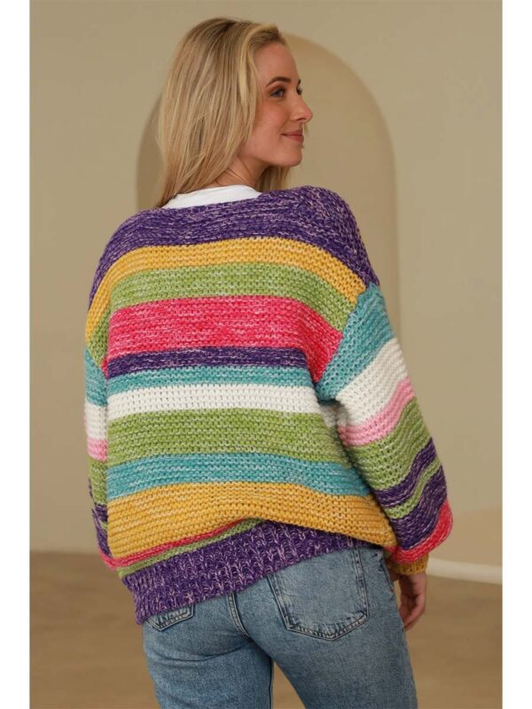 Multi Stripe Cardigan back