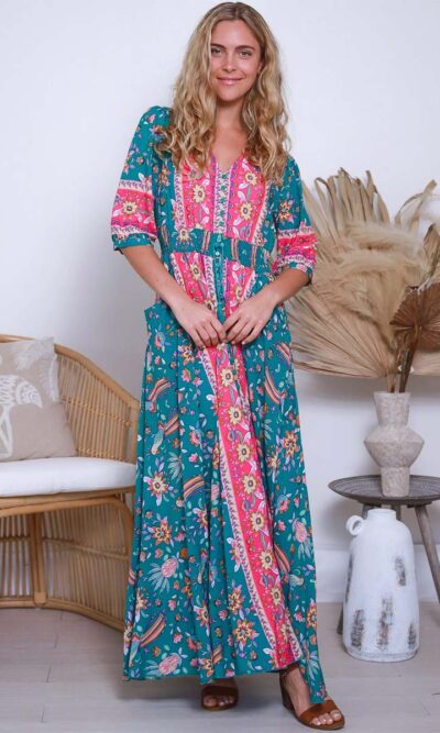 Willow half Sleeve Maxi Dress front